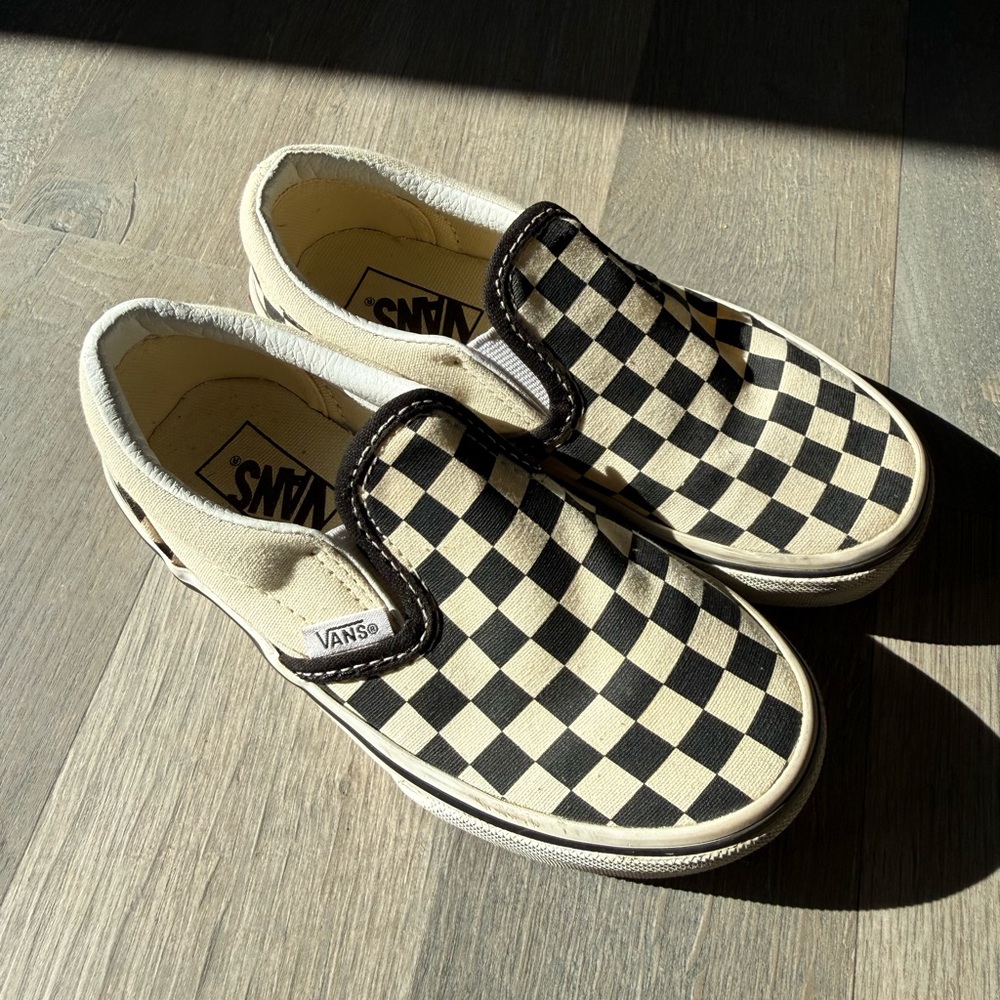 Vans Black and White Checkerboard Slip-Ons - Picture 3 of 6